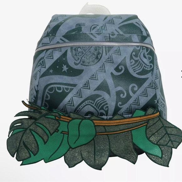Danielle Nichole Disney Maui Gray and Green Patterned Backpack NWT - Picture 2 of 10